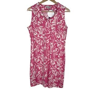 La Mer Luxe Sleeveless Augusta Dress Womens Medium Pink Fuchsia Flower Ruffle